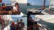 Savannah, Olovia and E during a sailing lesson